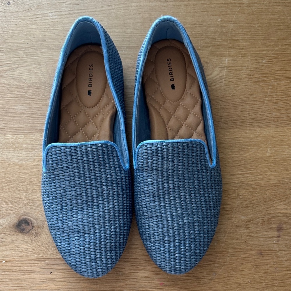 Birdies THE STARLING in Blue Raffia Size 8.5